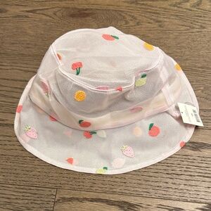 NWT Kids Fruit Embroidered Mesh Bucket Hat